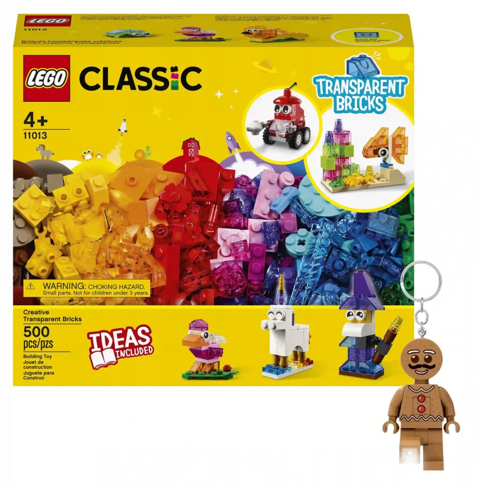 LEGO Classic przezroczyste klocki z breloczkiem