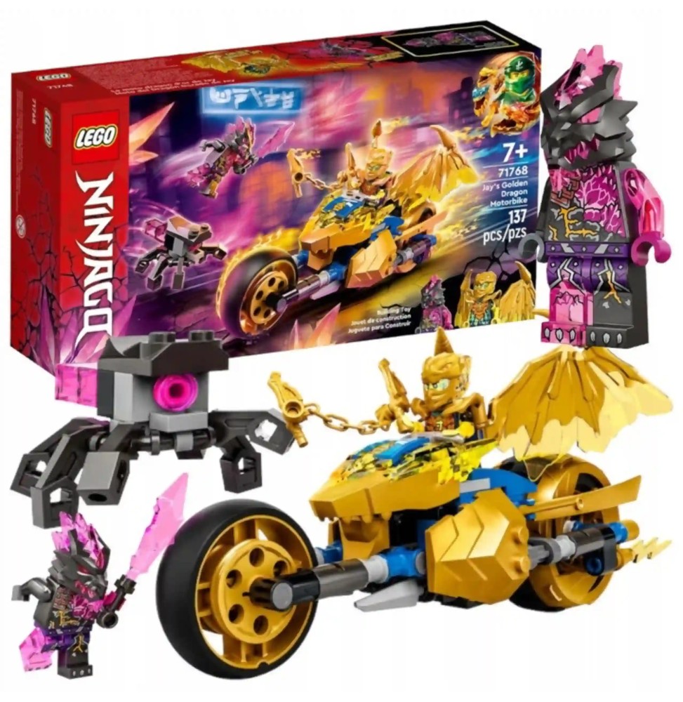 LEGO Ninjago Golden Motorcycle Jay with Minifigures