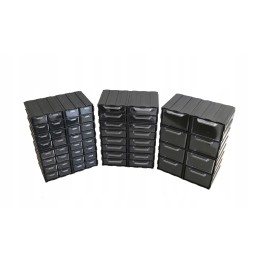 3L Black Block Organizer with Drawers