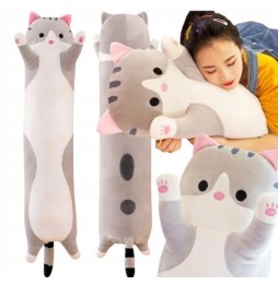 Long Cat Pillow Plush Toy 70cm Grey