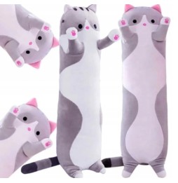 Long Cat Pillow Plush Toy 70cm Grey