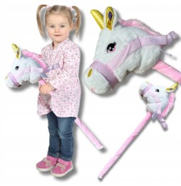 Plush Unicorn Horse Head on Stick