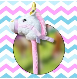 Plush Unicorn Horse Head on Stick