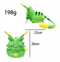 Zielony kot pluszowy gong 31cm