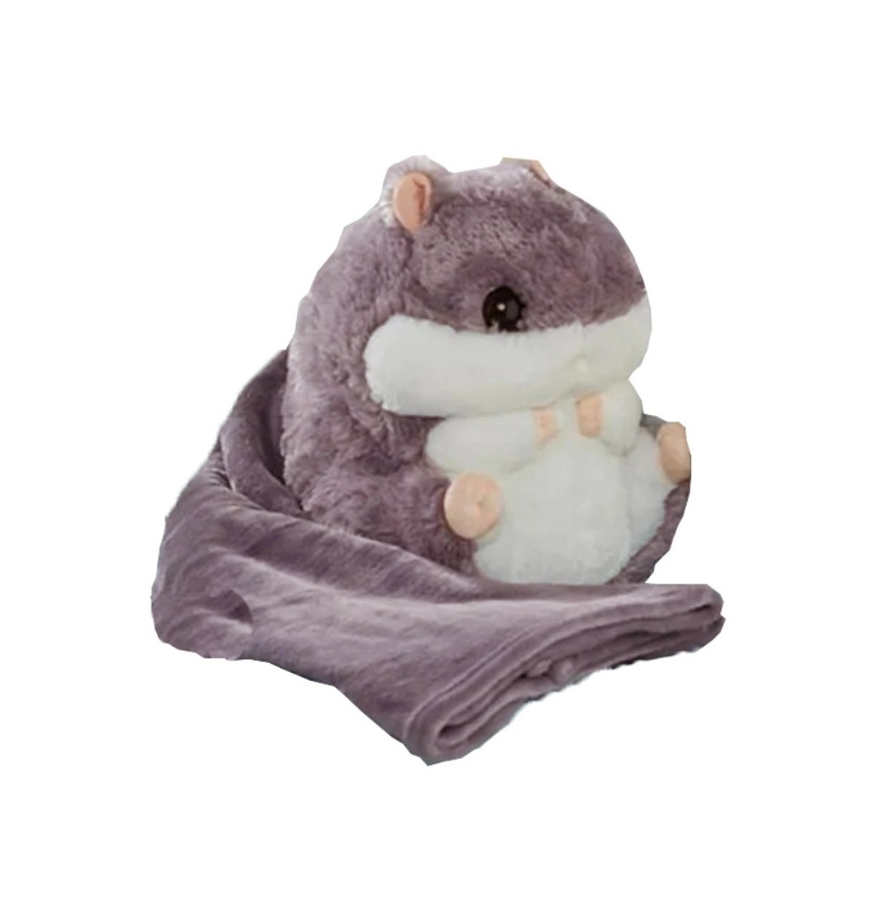 Gray Hamster with Blanket for Kids