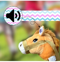 Plush Horse Head Hobby Horse Light Brown