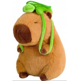 Plush Capybara with Turtle Backpack