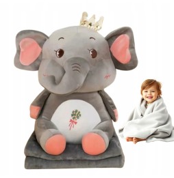 Elephant Plush Toy with Blanket 3-in-1