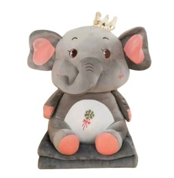 Elephant Plush Toy with Blanket 3-in-1